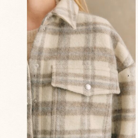 Sezane Anneline Jacket Color : Light Grey (Size 8) - Picture 3 of 7